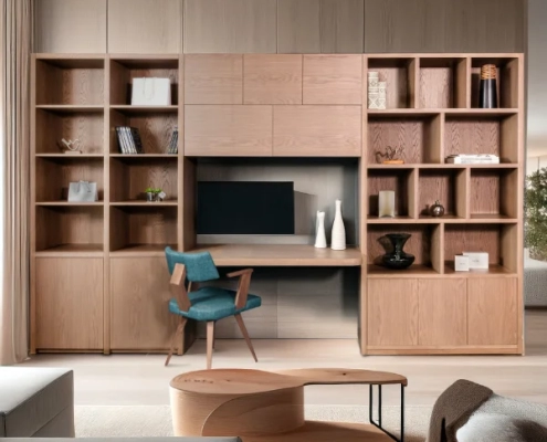 Barcelona ξύλινη βιβλιοθηκη epiplo-livin.gr