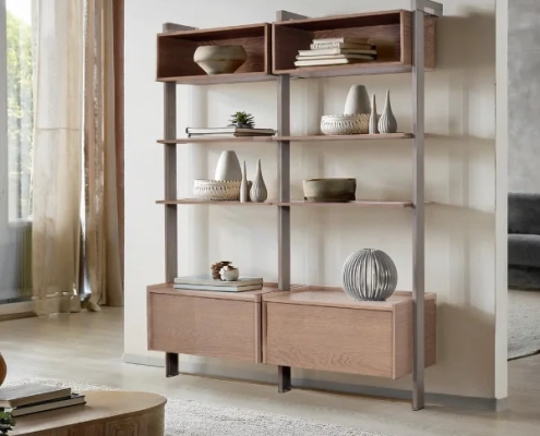 Cikago epiplosynthesi epiplo livin επιπλοσυνθέσεις σαλονιού θεσσαλονικη 5 με μεταλο ραφιέρα βιβλιοθηκη epiplo-livin.gr