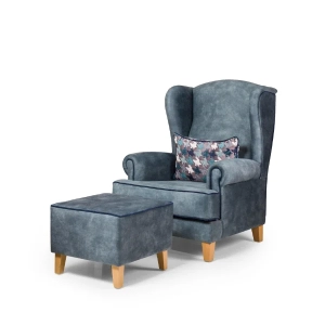 Sevili κλασσική πολυθρονα 4 με ύφασμα ξύλινη epiplo-livin.gr